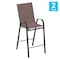 Flash Furniture Brown Outdoor Stack Barstools w/ Flex Material, 2PK 2-JJ-092H-B-GG - alternate 8